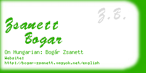 zsanett bogar business card